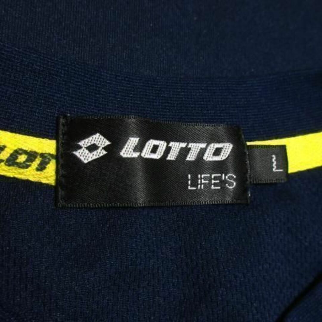 lotto(ロット)のロット Tシャツ 半袖 ロゴ スポーツ L 紺 ネイビー 221026AO5A スポーツ/アウトドアのトレーニング/エクササイズ(その他)の商品写真