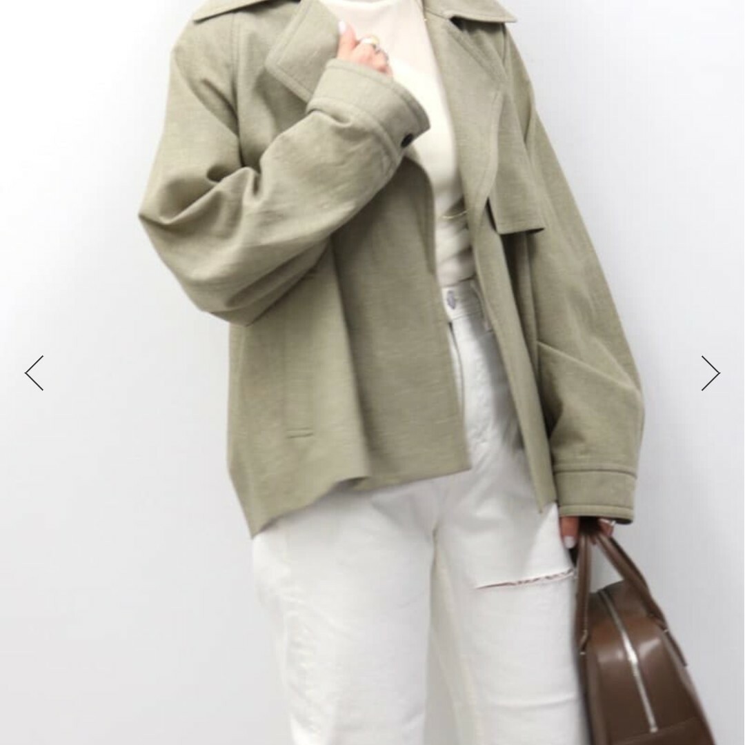 IENA(イエナ)の良品 イエナ ウールリネンショートブルゾン 2023年モデル サイズ38 レディースのジャケット/アウター(ブルゾン)の商品写真