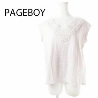 ページボーイ(PAGEBOY)のページボーイ デコルテレース カットソー 半袖 F ピンク 221026CK2A(カットソー(半袖/袖なし))