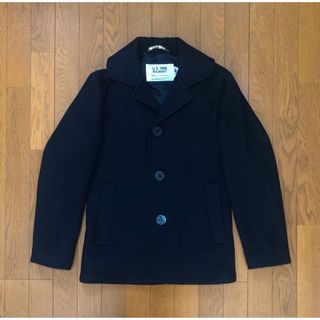 美品 Schott 756US シングルPコート 34 タイト スリム 黒 濃紺