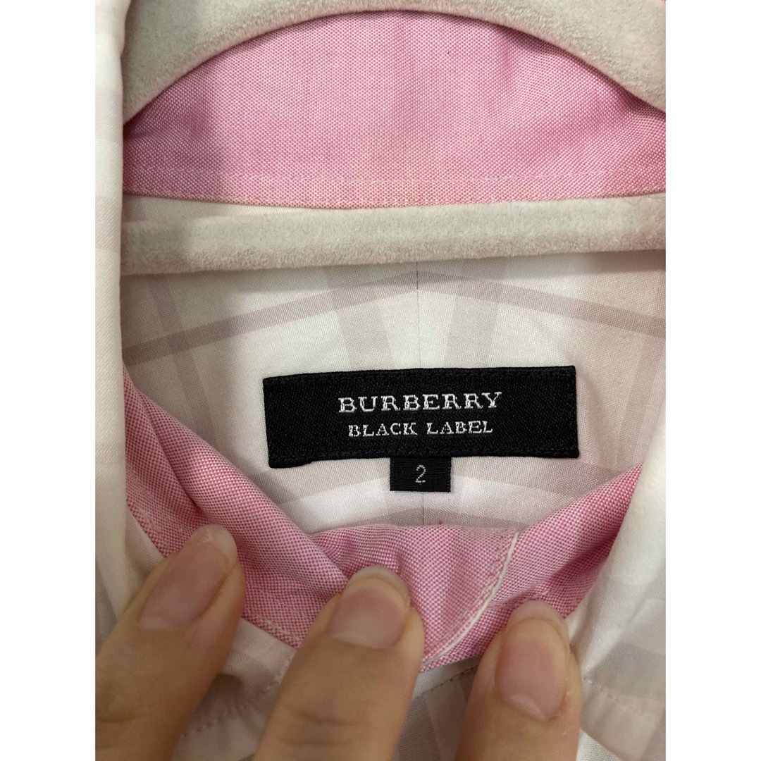 BURBERRY BLACK LABEL(バーバリーブラックレーベル)のバーバリーブラックレーベル　シャツ　チェック　ライトグレー　ピンク メンズのトップス(シャツ)の商品写真