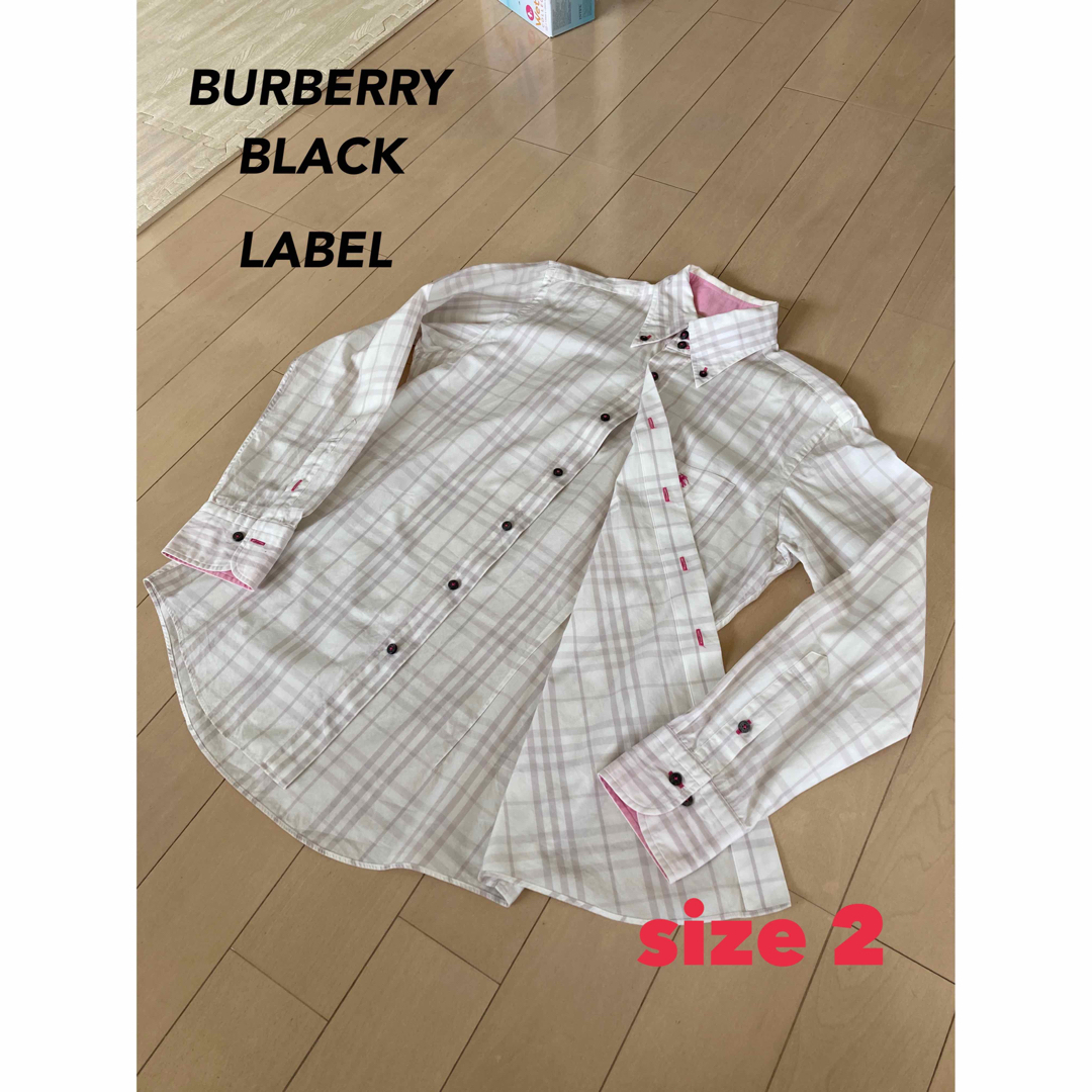 BURBERRY BLACK LABEL(バーバリーブラックレーベル)のバーバリーブラックレーベル　シャツ　チェック　ライトグレー　ピンク メンズのトップス(シャツ)の商品写真