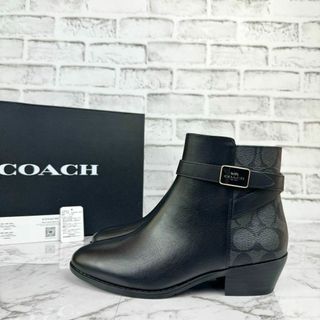 コーチ(COACH)のCOACH ディーン ブーティ ショートブーツ 22.5cm シグネーチャー(ブーツ)