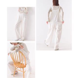 オムネス(OMNES)の新品【OMNES】ワッシャーダンプサロペット アイボリー(カジュアルパンツ)