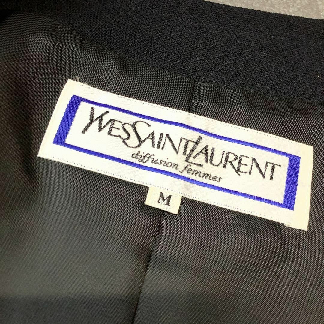 Yves Saint Laurent(イヴサンローラン)の美品 Yves Saint-Laurent サンローラン ノーカラージャケット レディースのジャケット/アウター(ノーカラージャケット)の商品写真