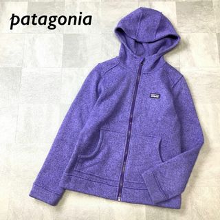 パタゴニア(patagonia)の良品 patagonia パタゴニア フリースパーカー ガールズ L パープル(ジャケット/上着)