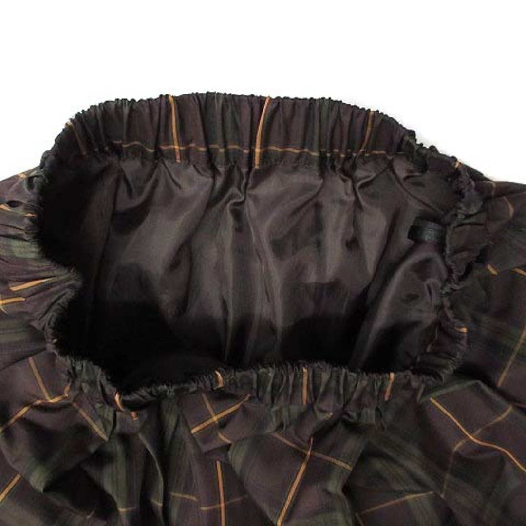 Techichi(テチチ)のテチチ 21AW タフタ チェック ロング スカート フレア ブラウン 茶 M レディースのスカート(ロングスカート)の商品写真