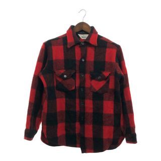 ウールリッチ(WOOLRICH)の70年代 WOOLRICH ウールリッチ ウール ネルシャツ ヴィンテージ バッファローチェック レッド (メンズ M相当) 中古 古着 P6024(シャツ)