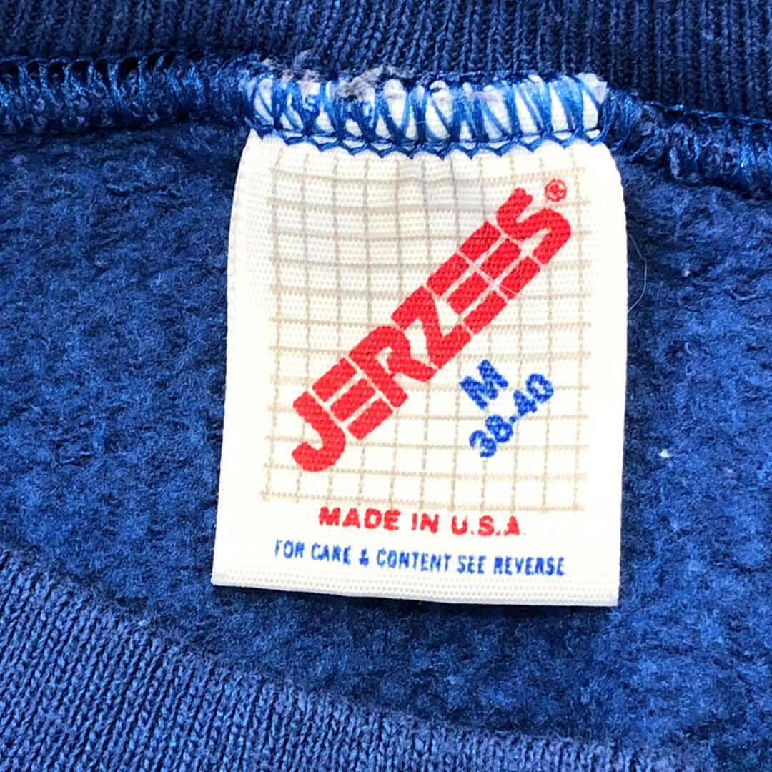90年代 USA製 JERZEES ジャージーズ 無地 スウェット トレーナー トップス カジュアル ブルー (メンズ M) 中古 古着 P6136 メンズのトップス(スウェット)の商品写真