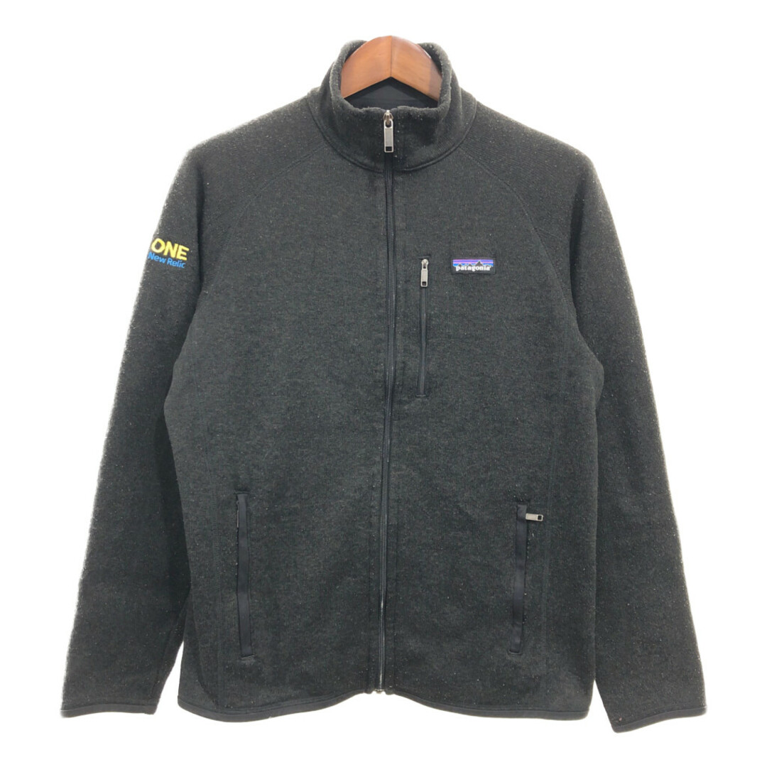 patagonia(パタゴニア)のpatagonia パタゴニア ベターセーター フリースジャケット アウター 刺繍 企業ロゴ ブラック (メンズ M) 中古 古着 P6307 メンズのジャケット/アウター(その他)の商品写真