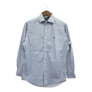 ポロラルフローレン(POLO RALPH LAUREN)の90年代 Polo by Ralph Lauren ポロ ラルフローレン REGENT 長袖シャツ ストライプ ブルー (メンズ 16) 中古 古着 P6451(シャツ)