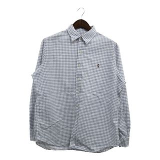 ポロラルフローレン(POLO RALPH LAUREN)のPolo by Ralph Lauren ポロ ラルフローレン 長袖シャツ カジュアル チェック ホワイト (メンズ XL) 中古 古着 P6486(シャツ)