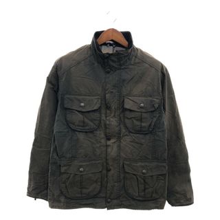 バーブァー(Barbour)のイングランド製 Barbour バブアー A419 NEW UTILITY オイルドジャケット 防寒 ブラック (メンズ LARGE) 中古 古着 P6540(その他)