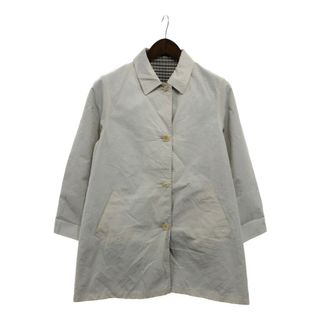 2000年代～ Aquascutum アクアスキュータム リバーシブル ステンカラーコート フォーマル チェック ホワイト (メンズ S) 中古 古着 P6591(トレンチコート)