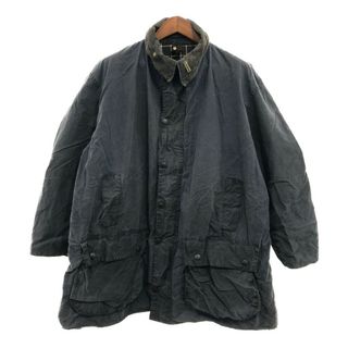 バーブァー(Barbour)の90年代 イングランド製 Barbour バブアー BORDER ボーダー オイルドジャケット ユーロ ネイビー (メンズ C52) 中古 古着 P6597(その他)