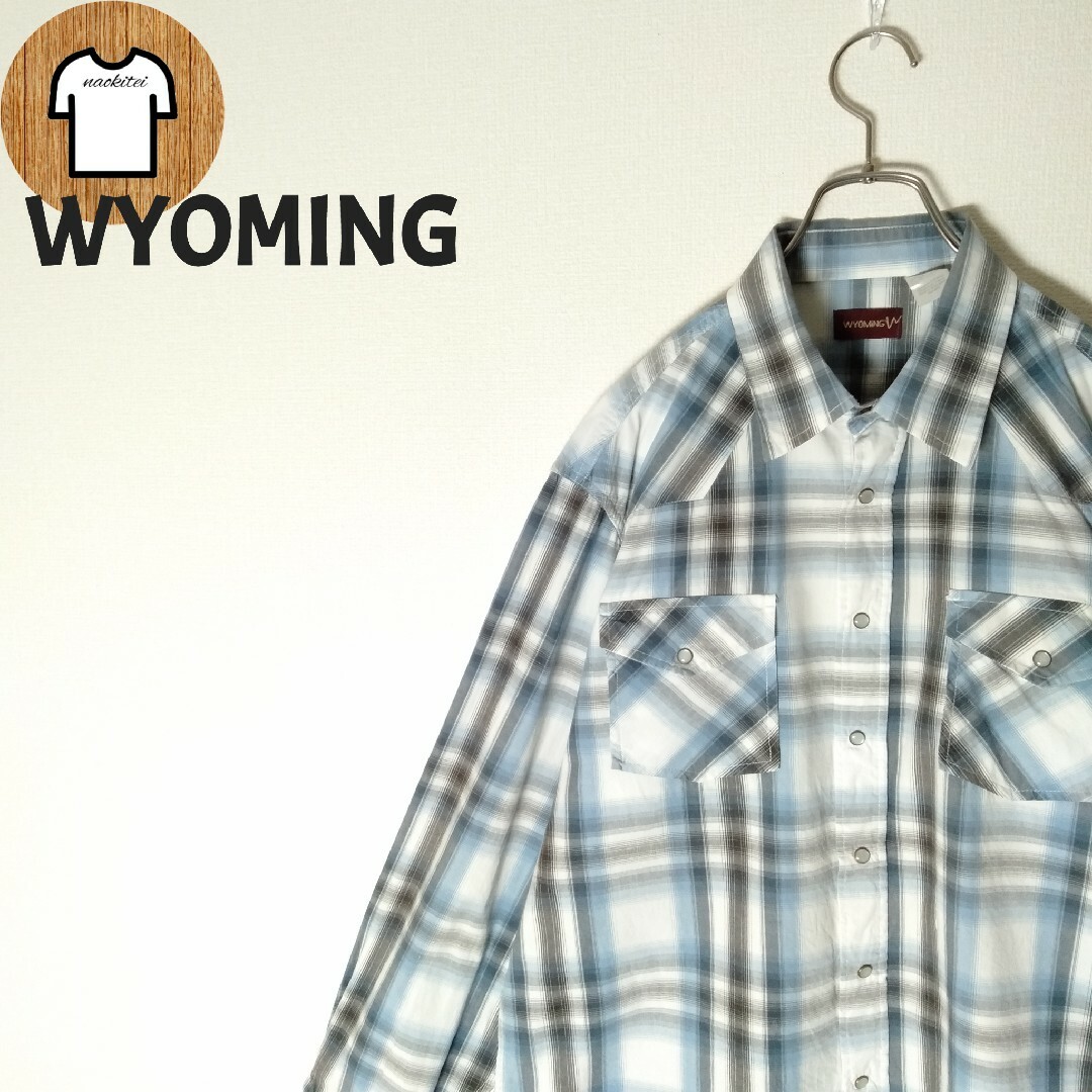 【WYOMING ウエスタンシャツ L コットン 海外古着 A655】 メンズのトップス(シャツ)の商品写真