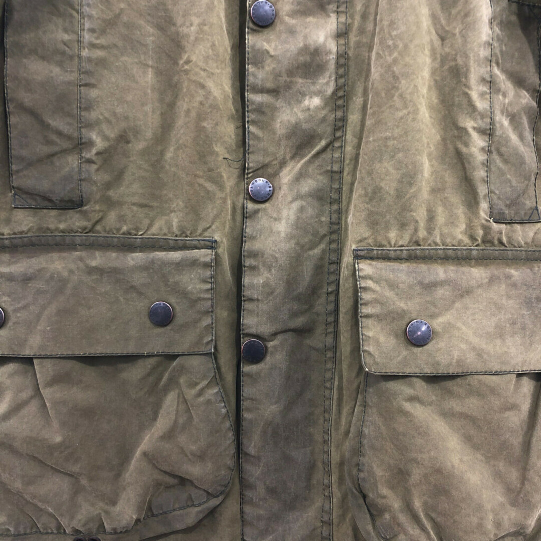 Barbour(バーブァー)の2000年代～ イングランド製 Barbour バブアー BORDER ボーダー オイルドジャケット ユーロ グリーン (メンズ C38) 中古 古着 P6622 メンズのジャケット/アウター(その他)の商品写真