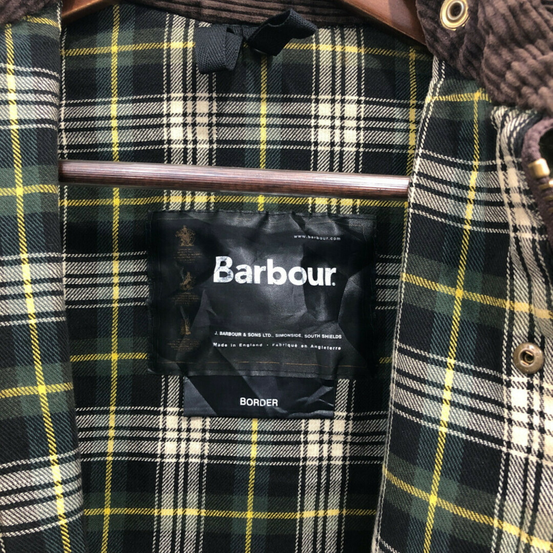 Barbour(バーブァー)の2000年代～ イングランド製 Barbour バブアー BORDER ボーダー オイルドジャケット ユーロ グリーン (メンズ C38) 中古 古着 P6622 メンズのジャケット/アウター(その他)の商品写真