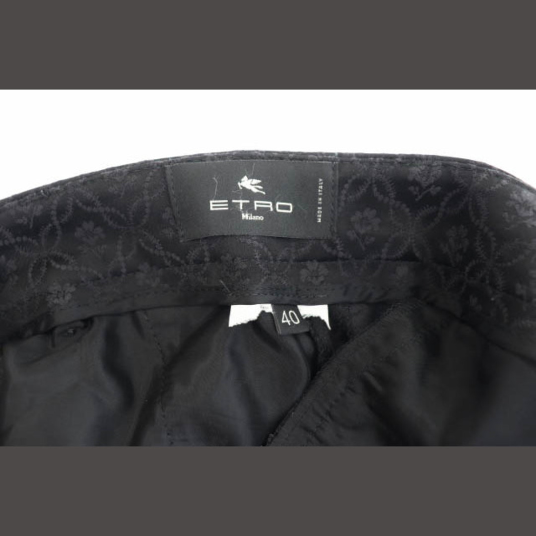 ETRO(エトロ)のエトロ ETRO 花柄 シルク スラックス パンツ 40 黒 ブラック ● レディースのパンツ(その他)の商品写真