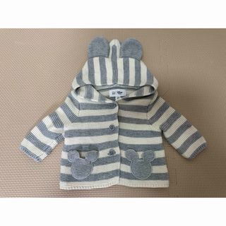 ベビーギャップ(babyGAP)の【ベビーギャップ×ディズニー】ミッキー耳付　ニットカーディガン　50cm(カーディガン/ボレロ)