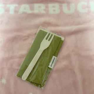 スターバックスコーヒー(Starbucks Coffee)のStarbucksケーキフォーク&ちりめんクロスセット(カトラリー/箸)