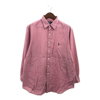 ポロラルフローレン(POLO RALPH LAUREN)の90年代 Polo by Ralph Lauren ポロ ラルフローレン LOWELL ボタンダウン 長袖シャツ チェック ピンク (メンズ 17 1/2) 中古 古着 P6499(シャツ)