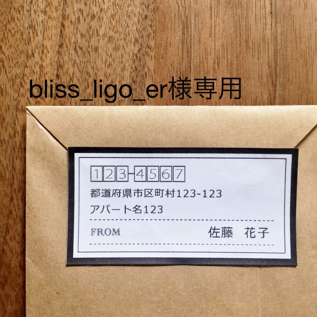 bliss_ligo_er様専用 ①差出人シール48枚・3SET ハンドメイドの文具/ステーショナリー(宛名シール)の商品写真