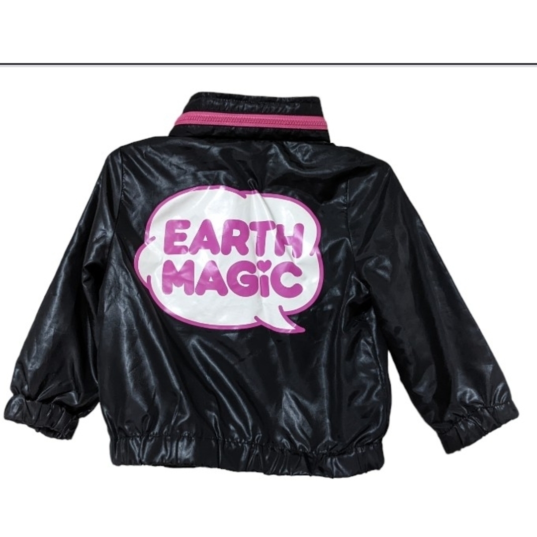 EARTHMAGIC(アースマジック)のアースマジック　90cm ブラック　薄手　ジャンパー　女の子　上着 キッズ/ベビー/マタニティのキッズ服女の子用(90cm~)(ジャケット/上着)の商品写真