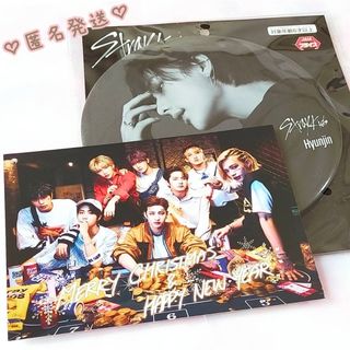 ストレイキッズ(Stray Kids)のStraykids ヒョンジン ビッグ缶バッジ  ファンクラブ ポストカード(アイドルグッズ)