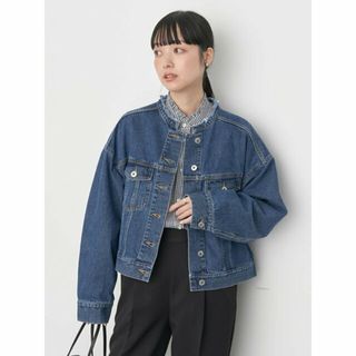 アースミュージックアンドエコロジー(earth music & ecology)の【ミディアムインディゴ】スタンドカラーGジャン レディース/ノーカラー/24SS(その他)