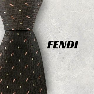 フェンディ(FENDI)の【5804】可品！FENDI　ズッカ　ネクタイ　ブラウン系(ネクタイ)