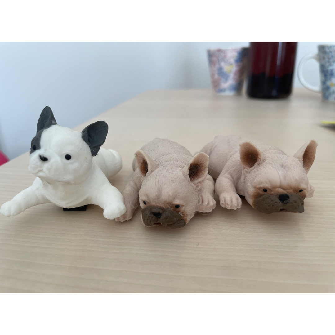 むにゃっと！おおきなフレンチブルドッグ　3つセット　マグネット エンタメ/ホビーのおもちゃ/ぬいぐるみ(キャラクターグッズ)の商品写真