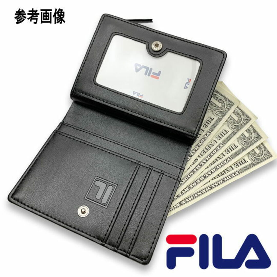 FILA(フィラ)の 61fl53 紺 FILA フィラ パスケース付き 2つ折り財布  ネイビー メンズのファッション小物(折り財布)の商品写真