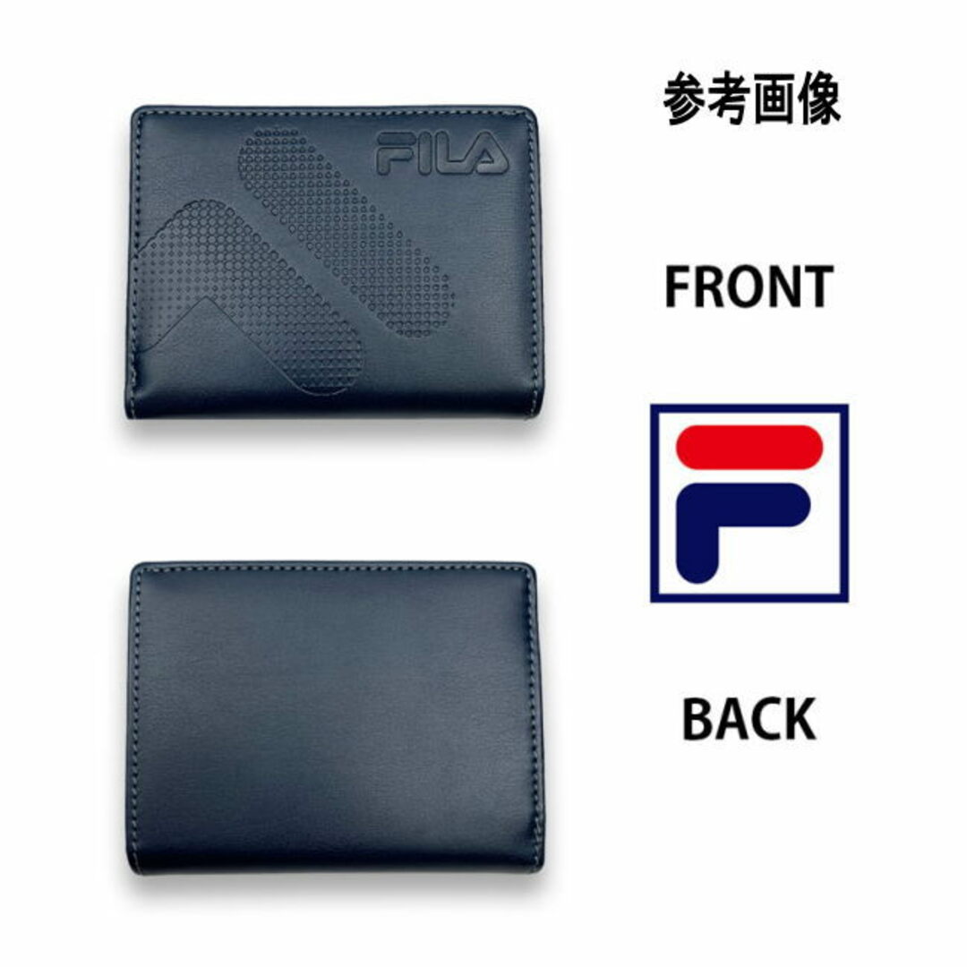 FILA(フィラ)の 61fl53 紺 FILA フィラ パスケース付き 2つ折り財布  ネイビー メンズのファッション小物(折り財布)の商品写真