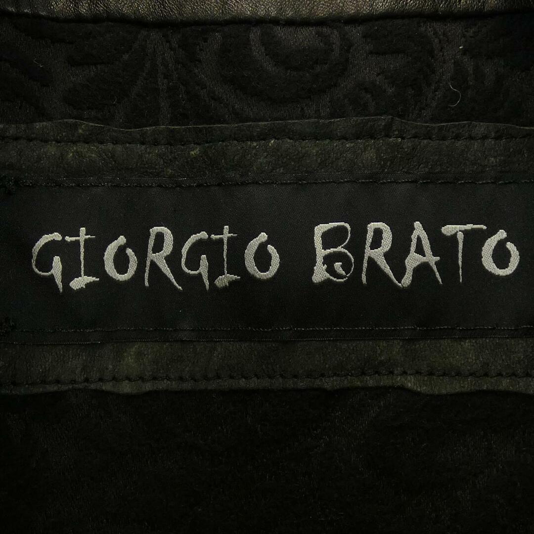 GIORGIO BRATO(ジョルジオブラット)のジョルジオブラット GIORGIO BRATO レザージャケット レディースのジャケット/アウター(テーラードジャケット)の商品写真