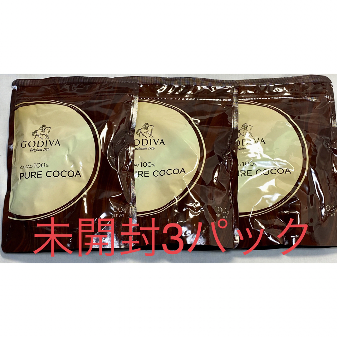 GODIVA(ゴディバ)のGODIVA ピュアココア　100g✖︎3 食品/飲料/酒の飲料(その他)の商品写真