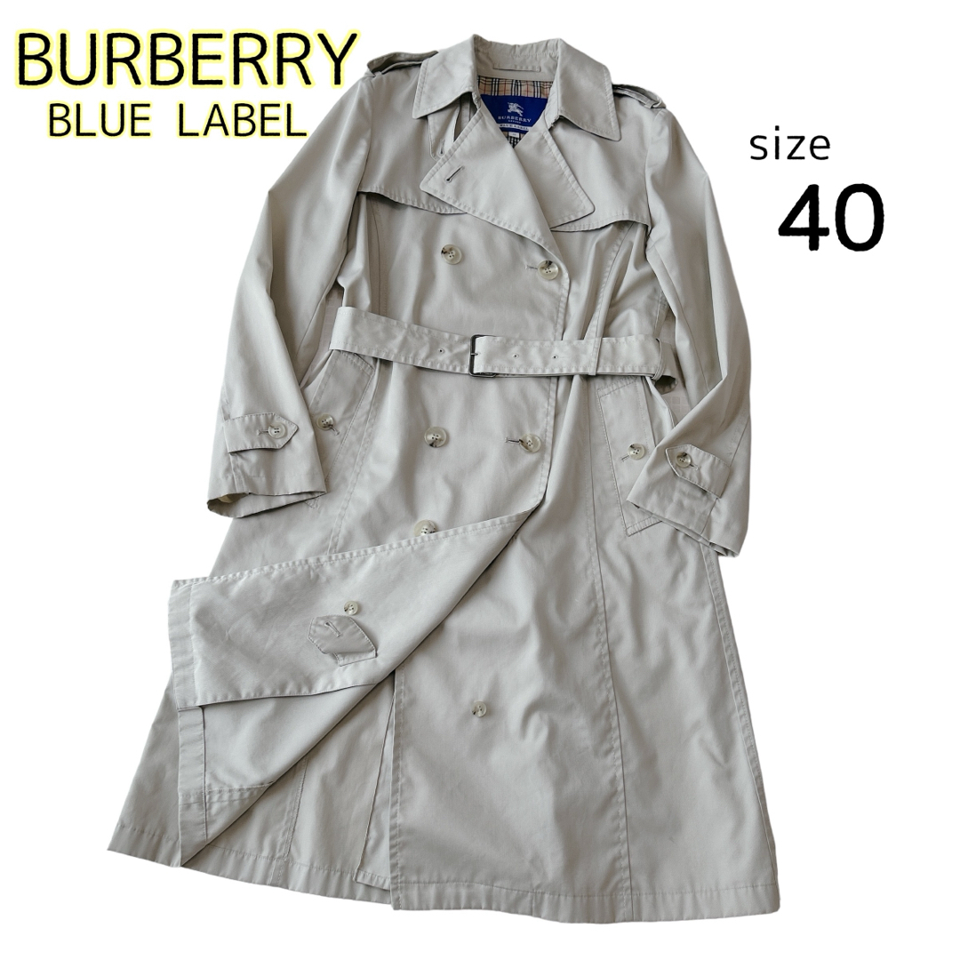 BURBERRY BLUE LABEL(バーバリーブルーレーベル)のバーバリーブルーレーベル トレンチコート スプリングコート ノバチェック 40 レディースのジャケット/アウター(トレンチコート)の商品写真