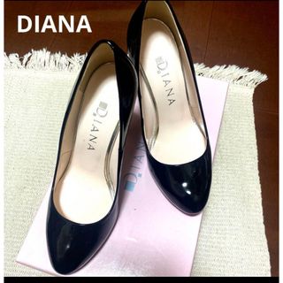 ダイアナ(DIANA)のDIANA  ダイアナ パンプス エナメル ブラック　レッドソール　22cm(ハイヒール/パンプス)