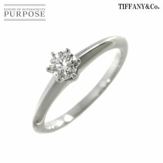 ティファニー(Tiffany & Co.)のティファニー TIFFANY&Co. ソリティア ダイヤ 0.26ct I/VS1/3EX 9号 リング Pt 指輪【鑑定書付き】VLP 90214057(リング(指輪))