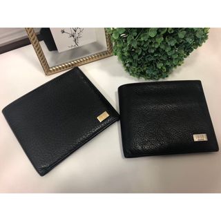 ダンヒル(Dunhill)の ◇2点セット★ダンヒル 二つ折り財布 メンズ dunhil レザー調 ブラック(折り財布)