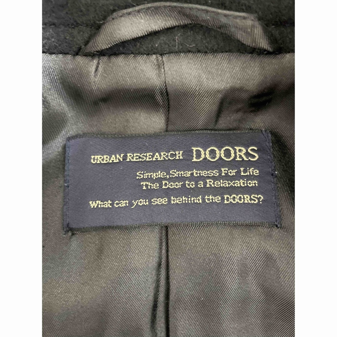 URBAN RESEARCH DOORS(アーバンリサーチドアーズ)の【DOORS】ブラックコート レディースのジャケット/アウター(ピーコート)の商品写真
