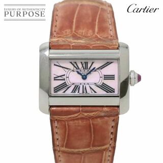 カルティエ(Cartier)のカルティエ Cartier ミニタンクディヴァン W6301455 レディース 腕時計 ピンクシェル 文字盤 クォーツ ウォッチ mini tank divan VLP 90219960(腕時計)