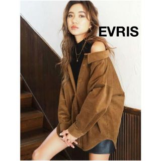 エヴリス(EVRIS)の美品◎EVRIS エヴリス　レイヤードコーデュロイシャツ　肩出し　キャメル◎(シャツ/ブラウス(長袖/七分))