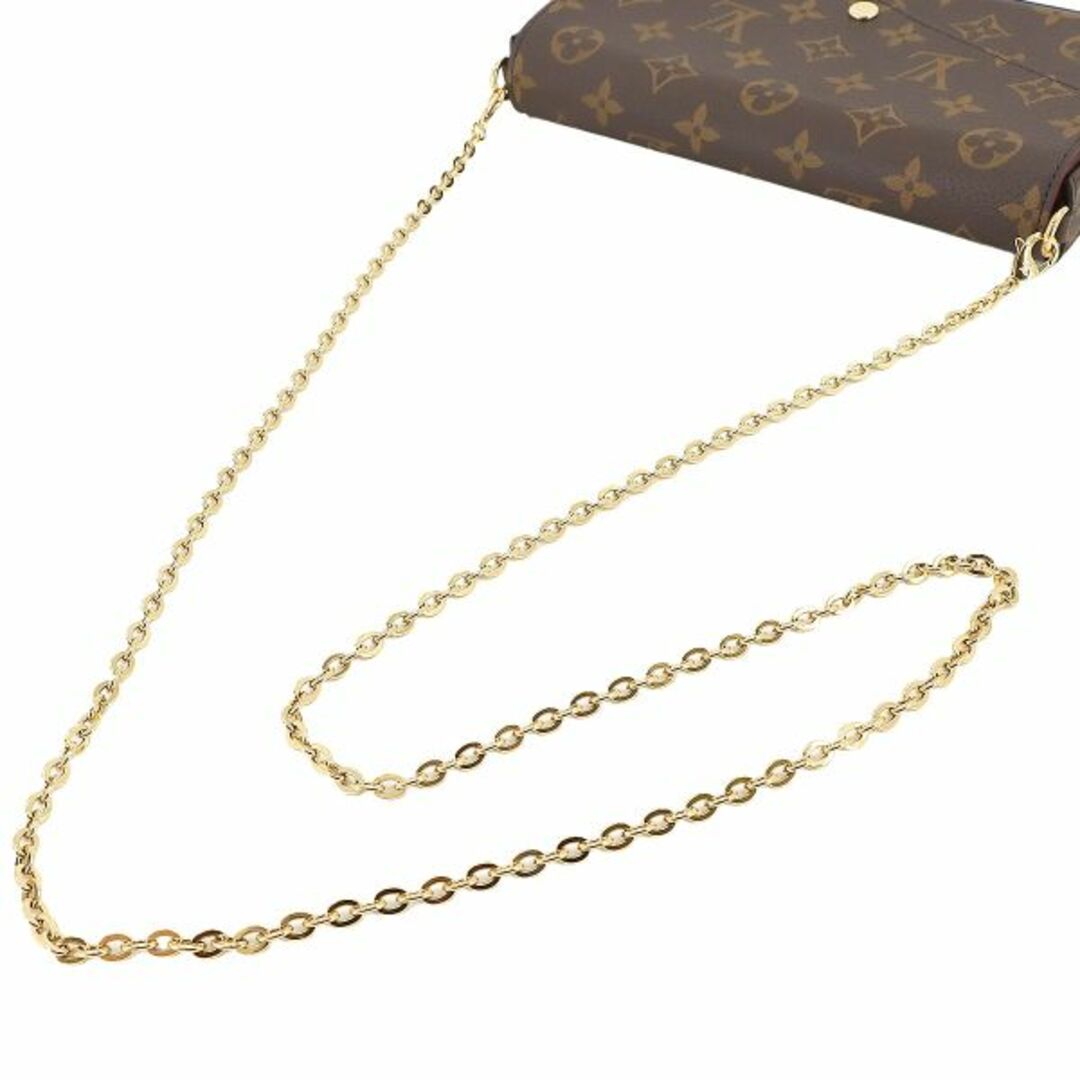 LOUIS VUITTON(ルイヴィトン)の未使用 展示品 ルイ ヴィトン LOUIS VUITTON モノグラム ポシェット フェリシー チェーン ウォレット ブラウン フューシャ M81896 VLP 90223102 レディースのファッション小物(財布)の商品写真