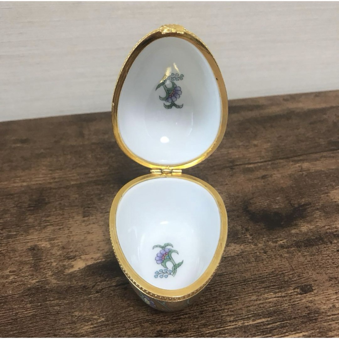 H.P.FRANCE - 【美品☆ビンテージ】陶器 卵型小物入れ 金装飾 H.P.FRANCE - 【美品☆ビンテージ】陶器 卵型小物入れ 金装飾