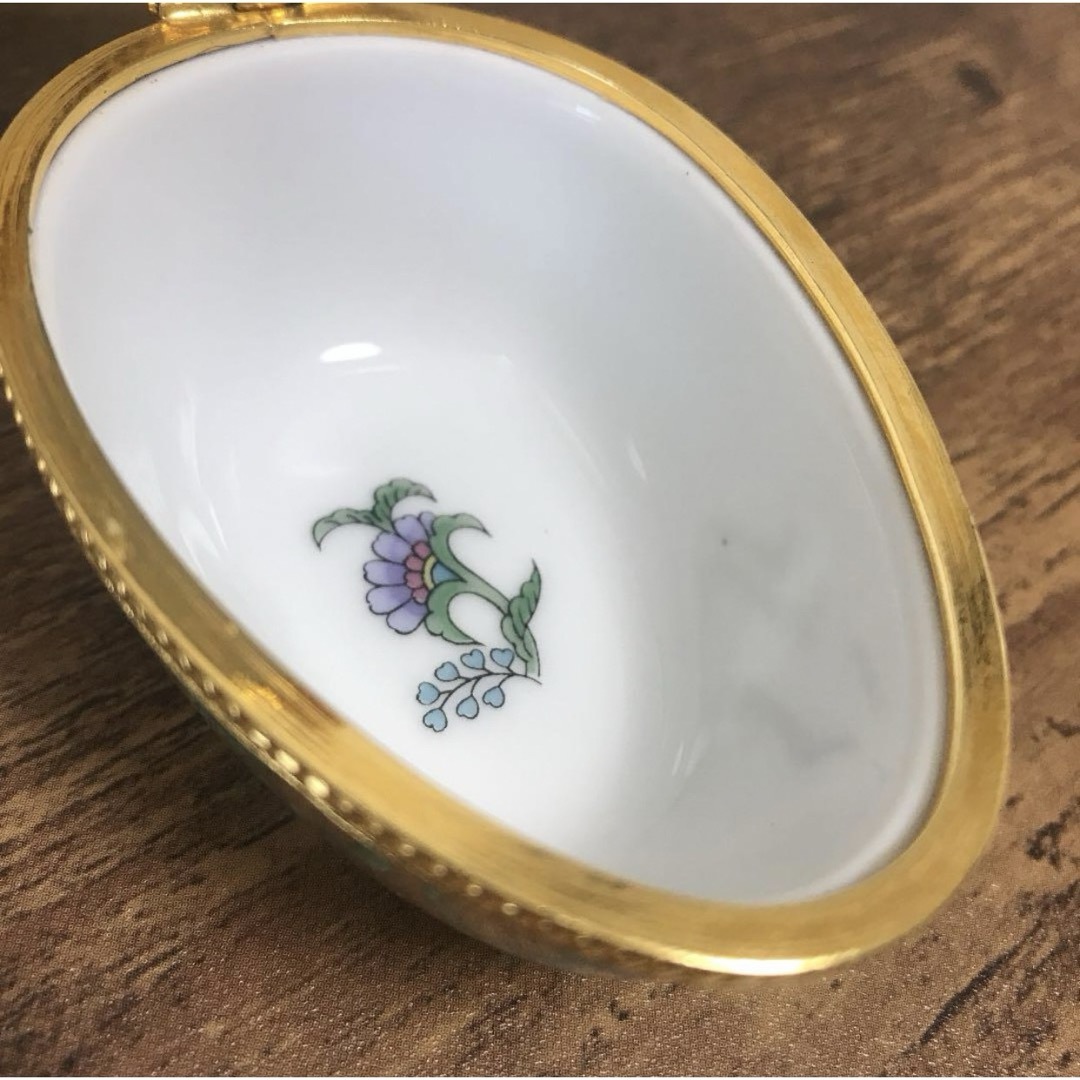 H.P.FRANCE - 【美品☆ビンテージ】陶器 卵型小物入れ 金装飾 H.P.FRANCE - 【美品☆ビンテージ】陶器 卵型小物入れ 金装飾