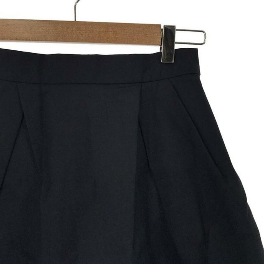 YOKO CHAN(ヨーコチャン)のNone / | ポリエステル ボンディング タック 台形スカート | 36 | ネイビー | レディース レディースのスカート(ひざ丈スカート)の商品写真