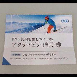 日本駐車場開発　株主優待　アクティビティ割引券　1枚(スキー場)