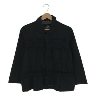 トリココムデギャルソン(tricot COMME des GARCONS)のtricot COMME des GARCONS / トリココムデギャルソン | 2007SS | 丸襟 フリルギャザーブラウス | M | ブラック | レディース(シャツ/ブラウス(長袖/七分))