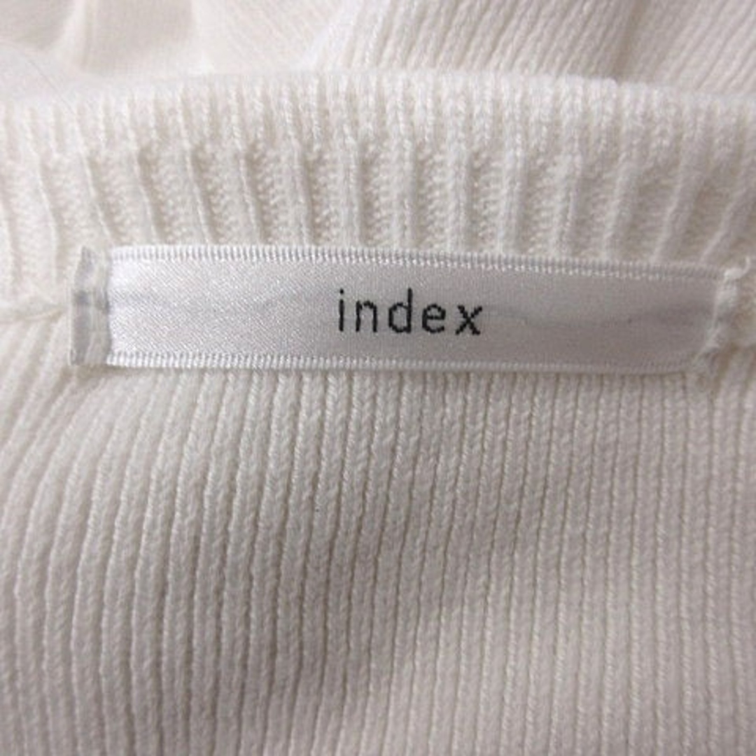 INDEX(インデックス)のインデックス ニット カットソー ボートネック ショート丈 長袖 M 白 レディースのトップス(ニット/セーター)の商品写真